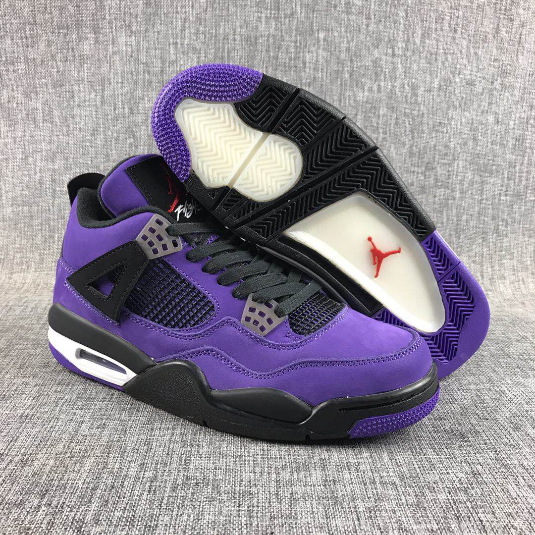 x Air Jordan 4 Purple Black Shoes - Click Image to Close